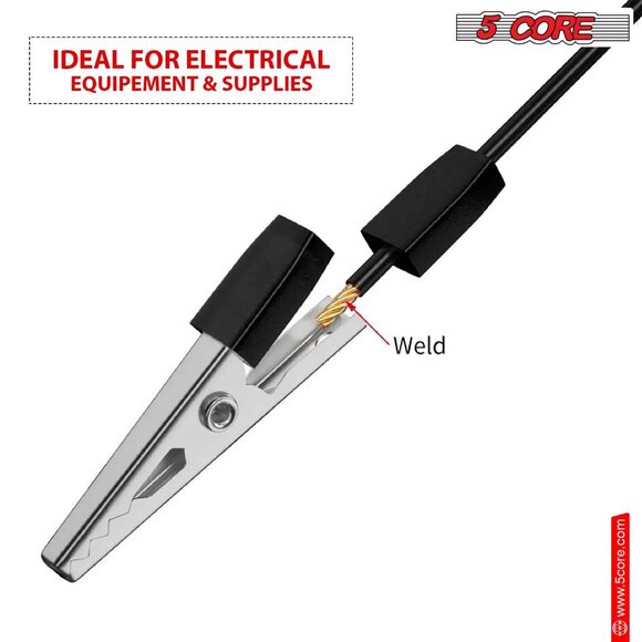 5Core Alligator Clips Electrical Metal Battery Jumper Clamps nsulated Gator Clip - Picture 8 of 9